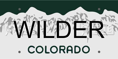 WILDER Colorado License Plate