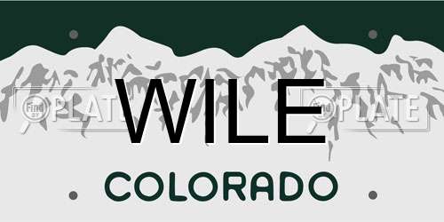 WILE Colorado License Plate