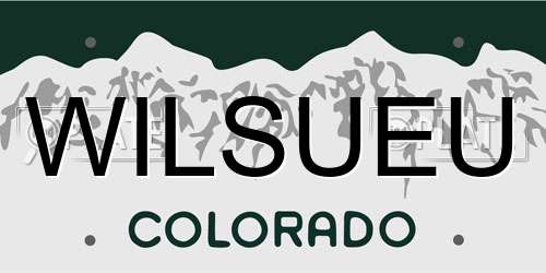 WILSUEU Colorado License Plate