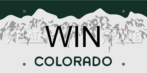 WIN Colorado License Plate