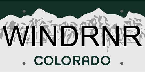 WINDRNR Colorado License Plate