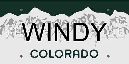 WINDY Colorado License Plate