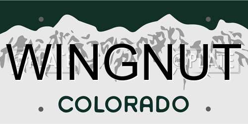 WINGNUT Colorado License Plate