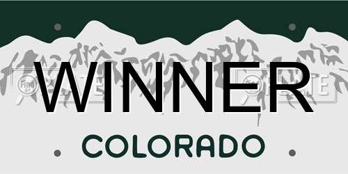 WINNER Colorado License Plate