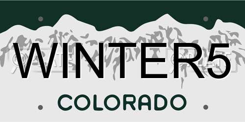 WINTER5 Colorado License Plate