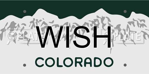WISH Colorado License Plate