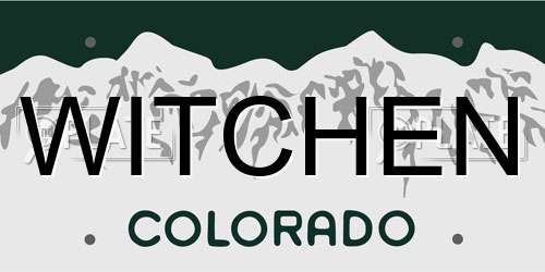 WITCHEN Colorado License Plate