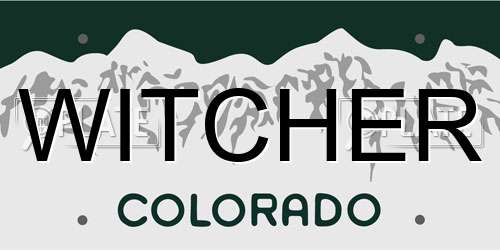 WITCHER Colorado License Plate