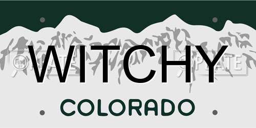 WITCHY Colorado License Plate
