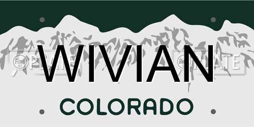 WIVIAN Colorado License Plate