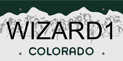 WIZARD1 Colorado License Plate