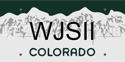 WJSII Colorado License Plate