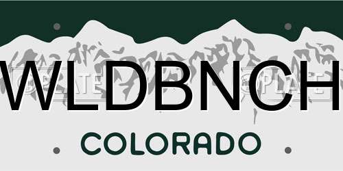 WLDBNCH Colorado License Plate