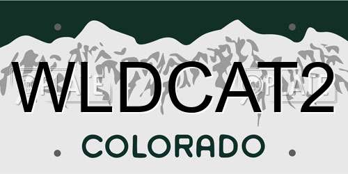 WLDCAT2 Colorado License Plate