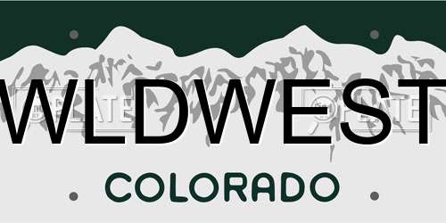 WLDWEST Colorado License Plate