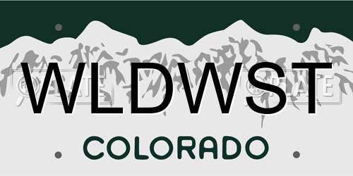 WLDWST Colorado License Plate