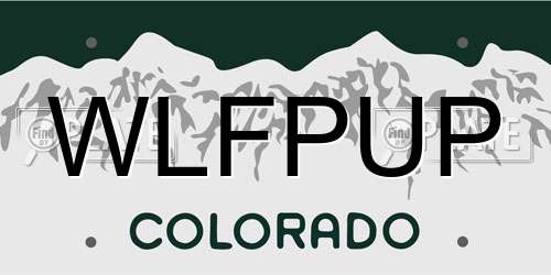 WLFPUP Colorado License Plate