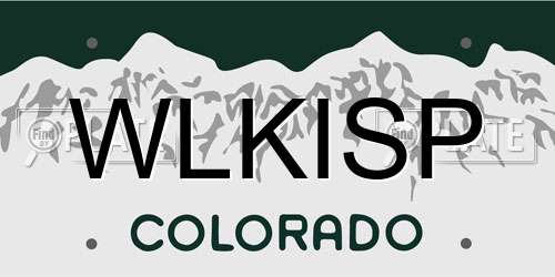 WLKISP Colorado License Plate