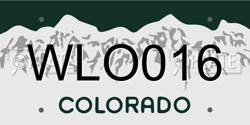 WLO016 Colorado License Plate