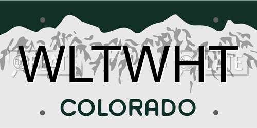 WLTWHT Colorado License Plate