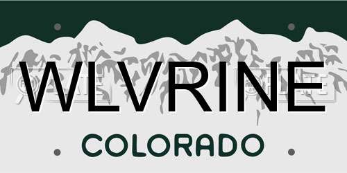 WLVRINE Colorado License Plate