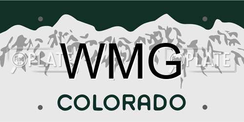 WMG Colorado License Plate