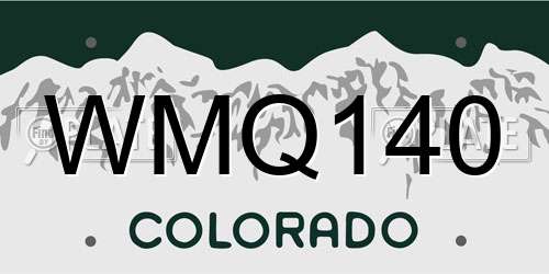 WMQ140 Colorado License Plate
