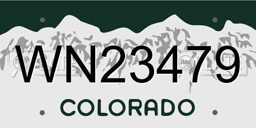 WN23479 Colorado License Plate