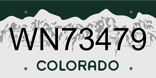 WN73479 Colorado License Plate