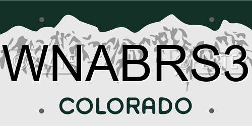 WNABRS3 Colorado License Plate