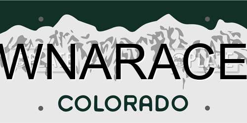 WNARACE Colorado License Plate