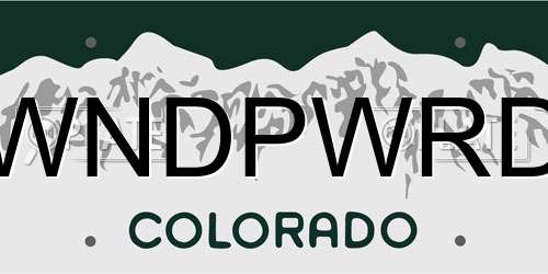 WNDPWRD Colorado License Plate