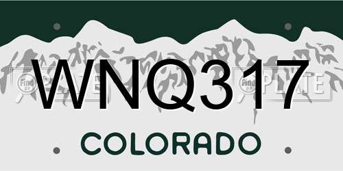 WNQ317 Colorado License Plate