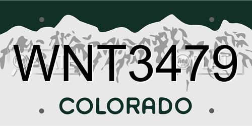 WNT3479 Colorado License Plate