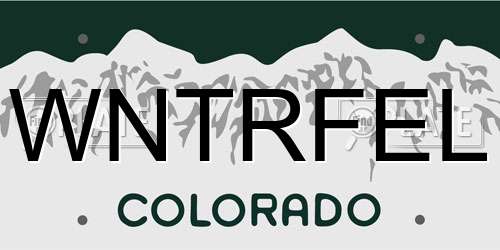 WNTRFEL Colorado License Plate
