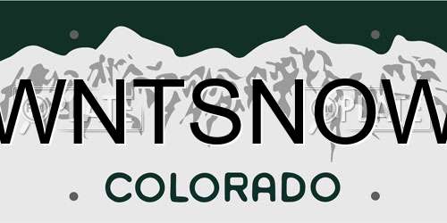 WNTSNOW Colorado License Plate