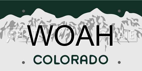 WOAH Colorado License Plate