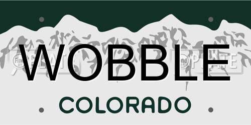 WOBBLE Colorado License Plate