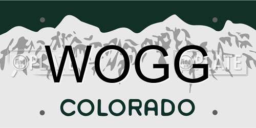 WOGG Colorado License Plate