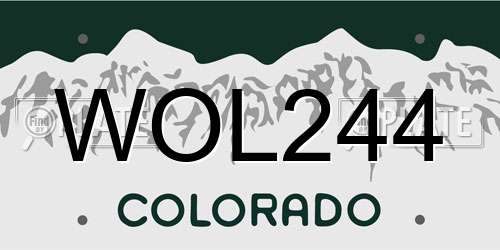 WOL244 Colorado License Plate