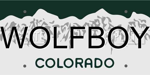 WOLFBOY Colorado License Plate