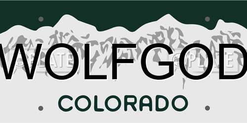 WOLFGOD Colorado License Plate