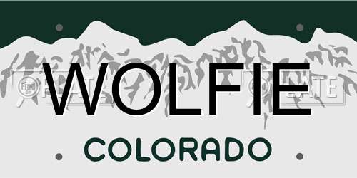 WOLFIE Colorado License Plate