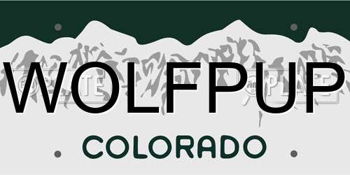 WOLFPUP Colorado License Plate