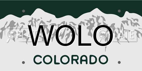 WOLO Colorado License Plate