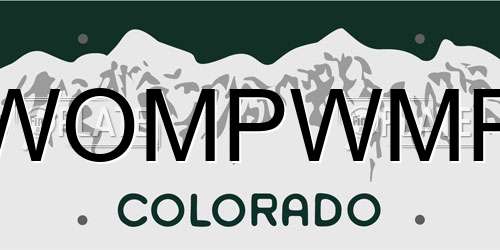 WOMPWMP Colorado License Plate