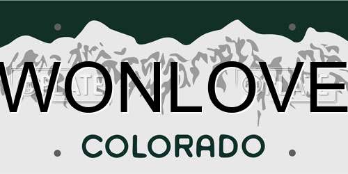 WONLOVE Colorado License Plate