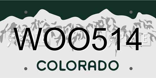 WOO514 Colorado License Plate