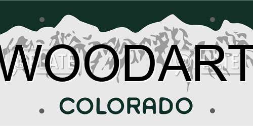 WOODART Colorado License Plate