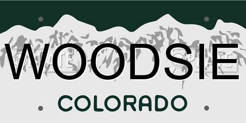 WOODSIE Colorado License Plate